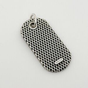 Tiffany & Co Somerset Mesh Dog ID Tag Pendant in Sterling Silver Mens Unisex